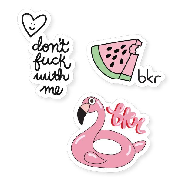 bkr Water Bottle Accessories DON'T F WITH ME SUMMER STICKER TRIO